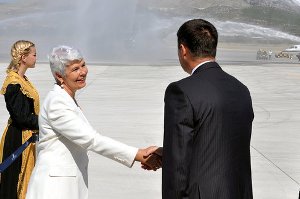 Split, 31. kolovoza 2011. - premijerka Kosor čestitala je Luši Novaku na realiziranome projektu izgradnje novoga terminala zračne luke